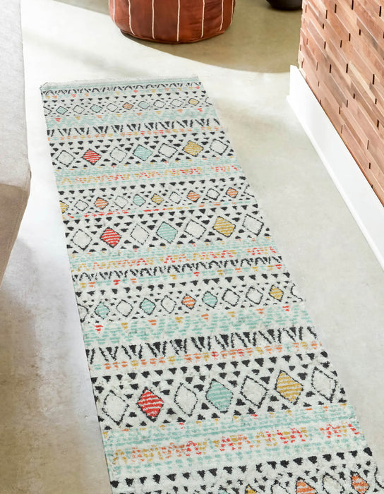 Kaia Contemporary 2'3\" x Runner Rug in Multi Indoor Area Rug