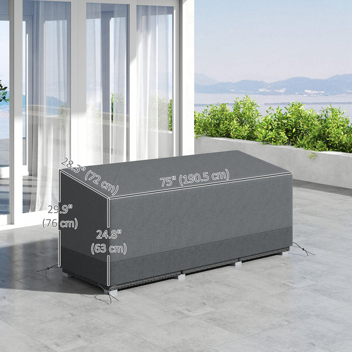 Outsunny Patio Furniture Covers Waterproof 600D, 75\" x 28.3\" x 29.9\", Grey