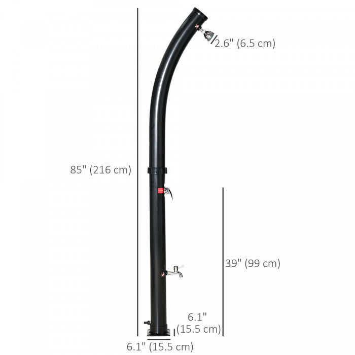 Outsunny Solar Outdoor Shower Adjustable Temperature Garden Shower Black