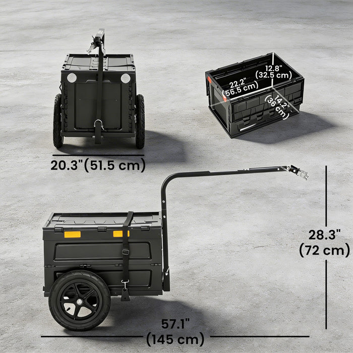 Soozier Bike Trailer, 17 Gal Bike Cargo Trailer with Foldable Storage Box