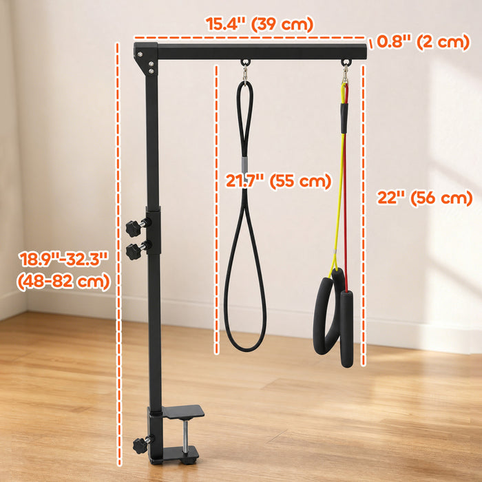 PawHut Dog Grooming Arm with Clamp, Adjustable Foldable Dog Grooming with 2 Loop Noose for Small and Medium Breeds, 18.9\" -32.3\", Black