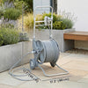 Outsunny Garden Hose Reel Cart with Wheels, 1/2" x 148ft Water Hose Reel Cart with 2 Patterns Nozzle, Faucet Adaptors and Rewind Handle for Outdoor Patio Watering, Cleaning, Grey