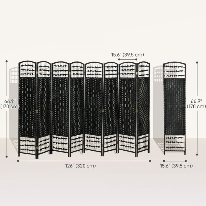 HOMCOM 5.6ft Folding Room Divider, Freestanding Privacy Screen for Bedroom