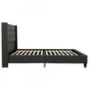 Wilder Grey Upholstered Wingback Platform Bed - Full | Lit plateforme a oreilles Wilder gris rembourre - Double
