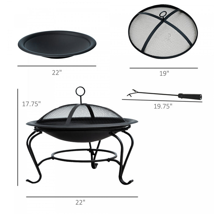 Outsunny 22\" Round Fire Pit