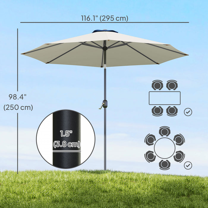 Outsunny 10' X 8' Round Market Umbrella, Patio Umbrella, Light Grey