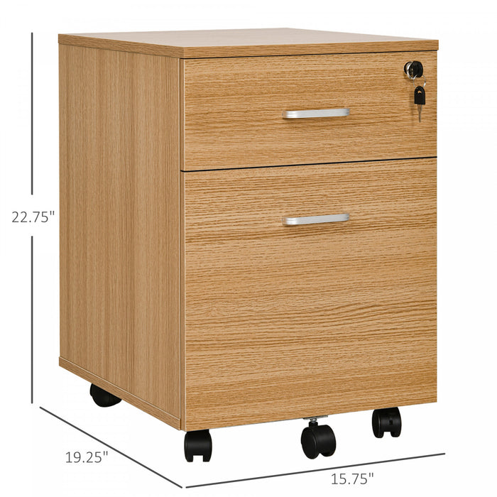 Vinsetto 2 Drawer Filing Cabinet With Lock
