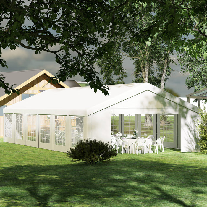 Outsunny 20' X 40' Large Party Tent With 12 Removable Window Sidewalls