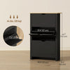 HOMCOM Narrow Shoe Cabinet with 3 Flip Drawers Adjustable Shelves, Black