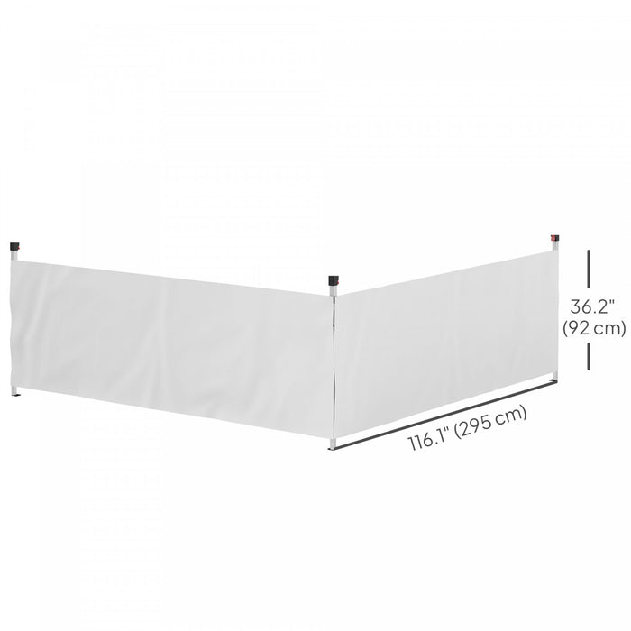 Outsunny 2 Pcs Canopy Half Walls For 10' X 10' Or 10' X 20' Canopy, White