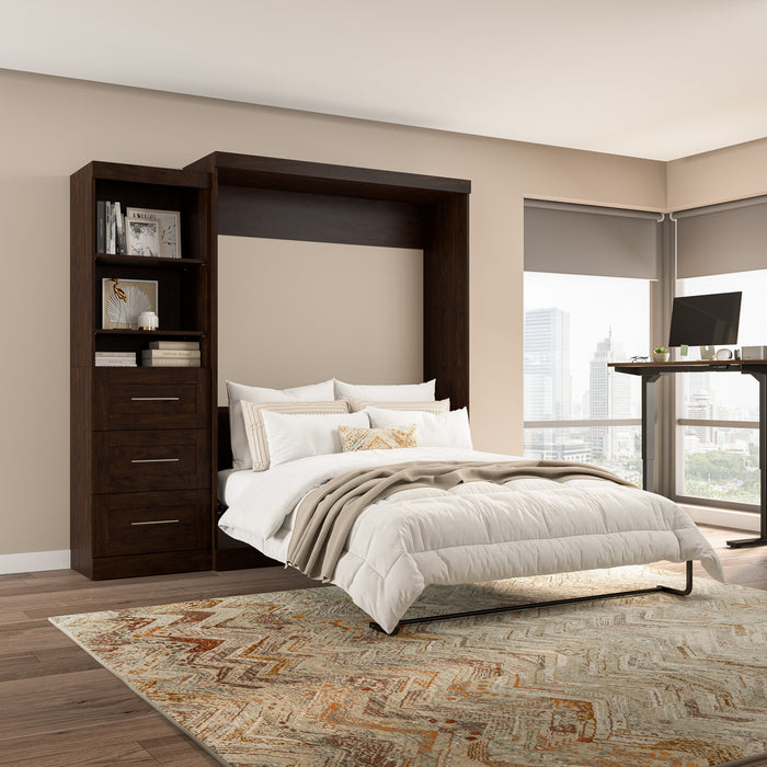 Bestar Pur Queen Murphy Bed and Storage Unit with Drawers 90-Inch Wall Bed