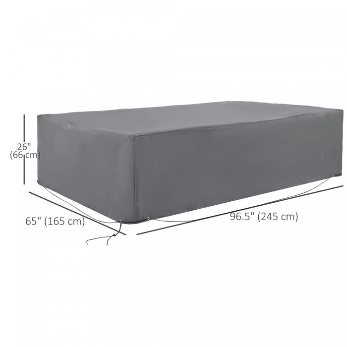 Outsunny 97\" X 65\" X 26\" Outdoor Patio Furniture Cover, Waterproof, Grey