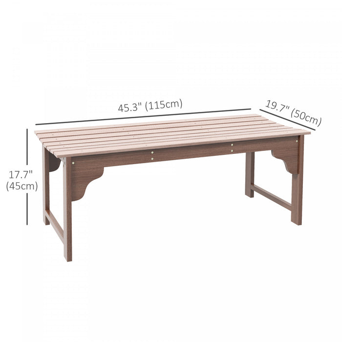Outsunny Wooden Garden Stool With Slatted Seat Front Porch Bench, Natural
