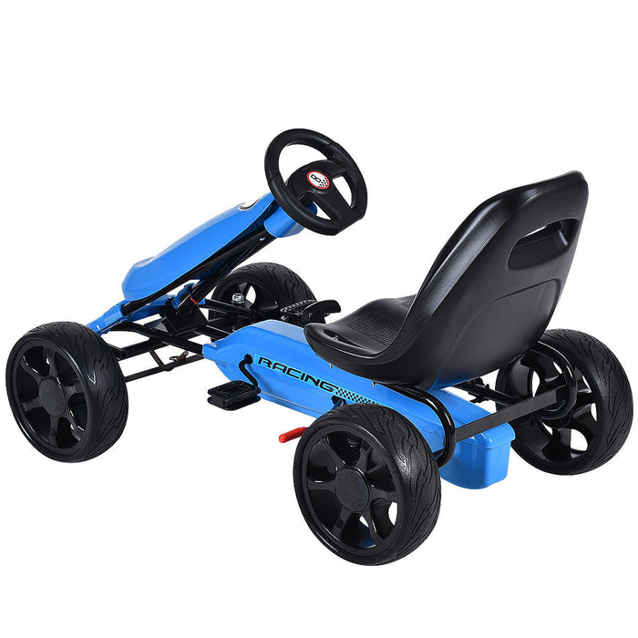 Costway Xmas Gift Go Kart Kids Ride On Car Pedal Powered Car 4 Wheel Racer Toy Stealth Outdoor