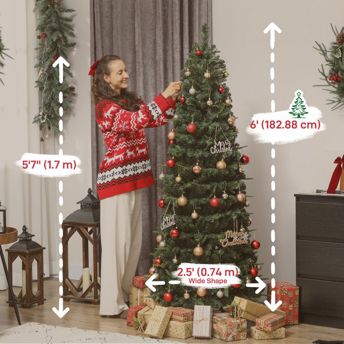 HOMCOM 6 ft Prelit Pop Up Christmas Tree, Collapsible Xmas Tree, Green
