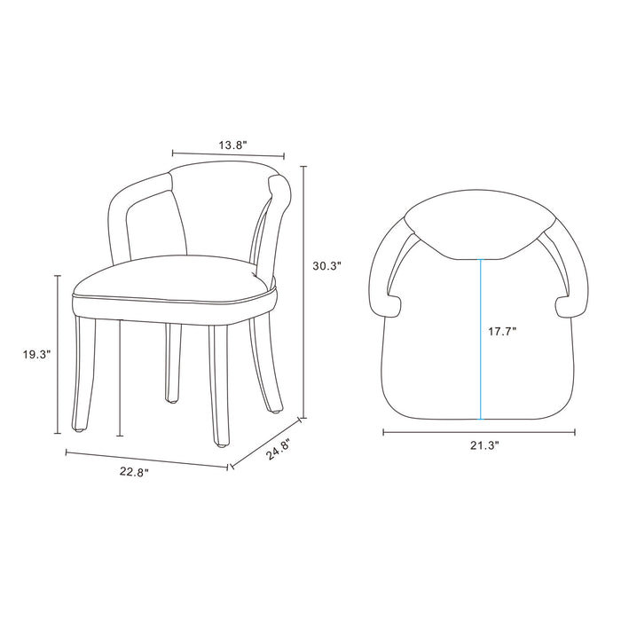 Hathaway and Palmer Modern Industry Chic 7-Piece Dining Set in Silver Lining and Natural Dining Room Set