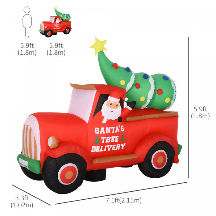 Homcom 6ft Truck Inflatable Christmas Decoration