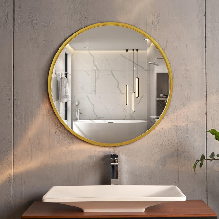 Arcus 24\" X 24\" Hand Crafted Round Mirror - Gold
