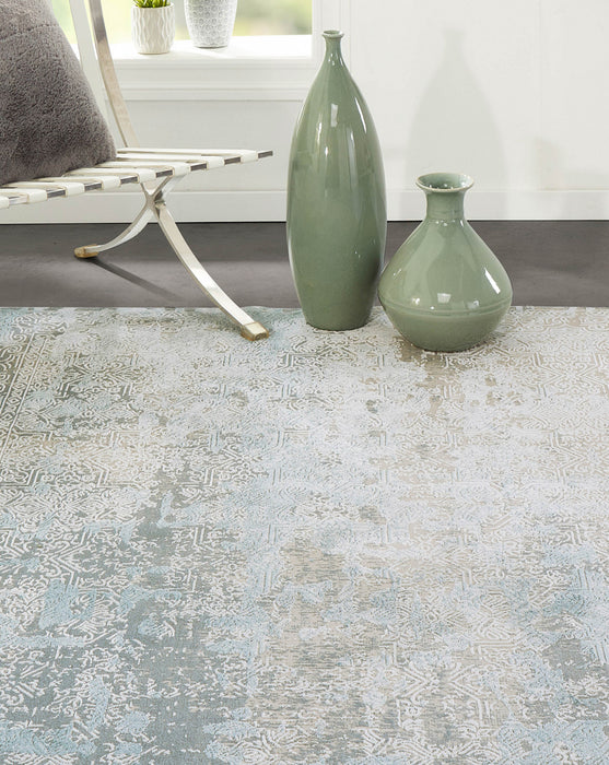 Elysia Traditional 7'9\" x Area Rug in Blue Indoor Area Rug