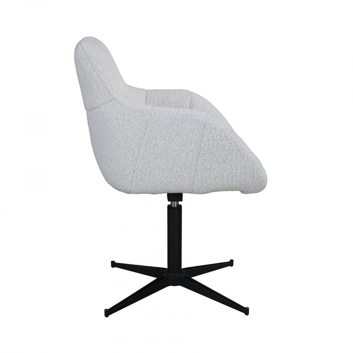 Trevin Light Grey Upholstered Swivel Dining Chair (Set of 2)