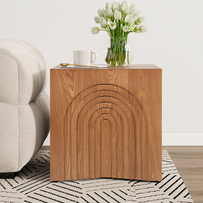 Grace Rustic End Table,Brown