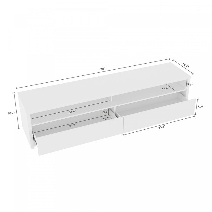 Duncan Contemporary Modern 70\" TV Stand in White