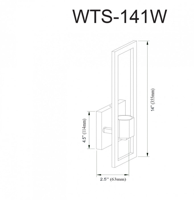 Dainolite Wisteria 1 Light Wall Sconce Matte Black Lamp