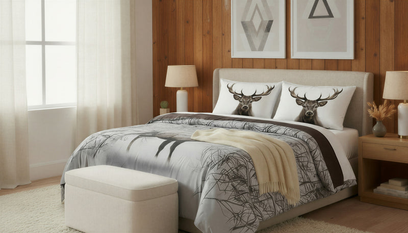 3-Piece King Size Deer Comforter Set