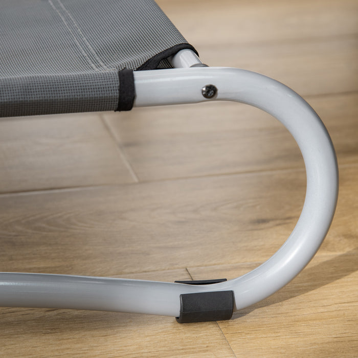 Pawhut Elevated Dog Bed, Pet Cot, Steel Frame And Breathable Mesh Surface, For Extra Large Dogs, Indoor Or Outdoor Use, Grey