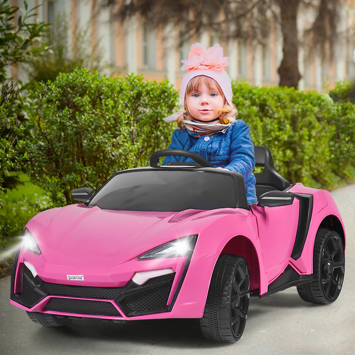 Costway 12v Kids Ride On Car 2.4g Rc Electric Vehicle W/ Lights Mp3 Openable Doors Pink