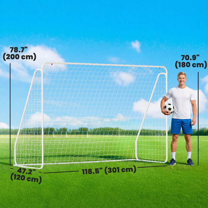 Soozier Soccer Goal for Backyard, Soccer Net, White, 10 x 4 ft
