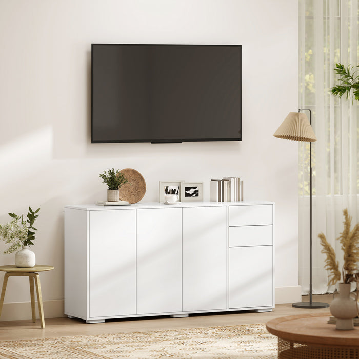 HOMCOM Kitchen Sideboard with Push-Open Drawers and Storage Cabinets