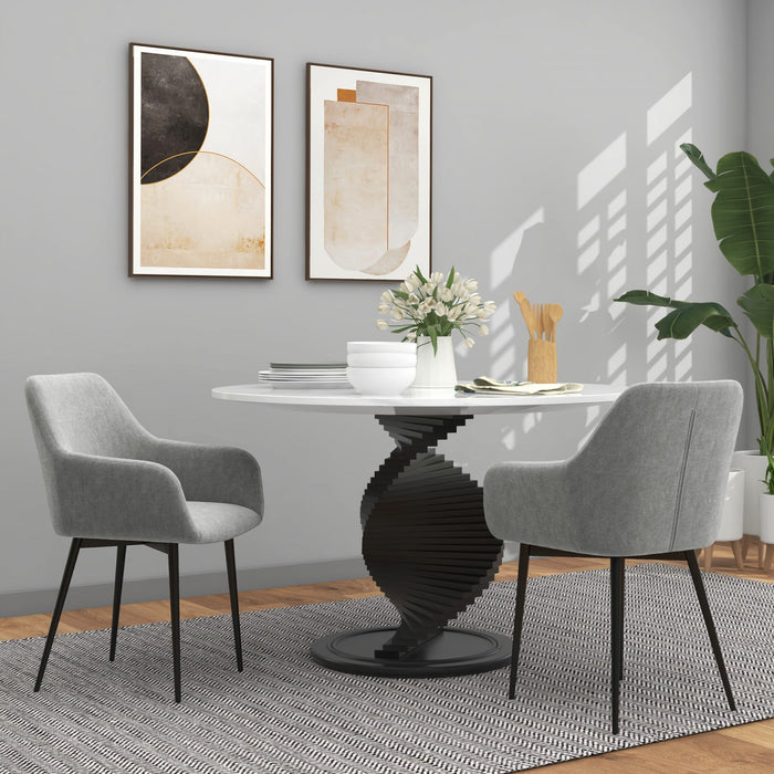 HOMCOM Dining Chairs Set of 2, Upholstered Kitchen Chairs with Backrest