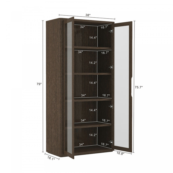 Rivington Modern 38\" Bookcase Cabinet in Walnut