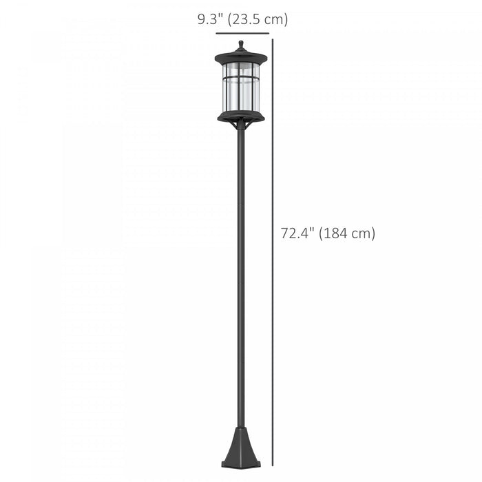 Outsunny 72\" Solar Post Light, Ip44 Led Outdoor Street Light