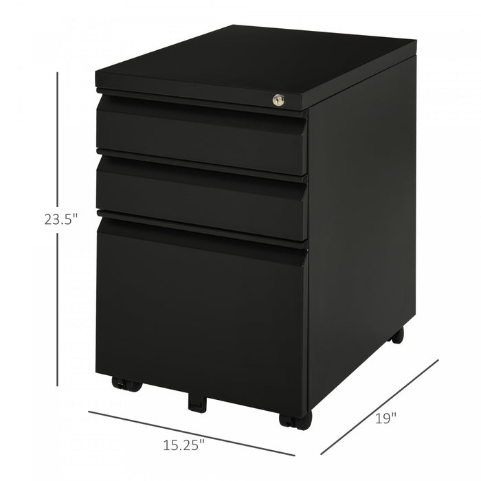 Vinsetto Filing Cabinet With 3 Lockable Drawers
