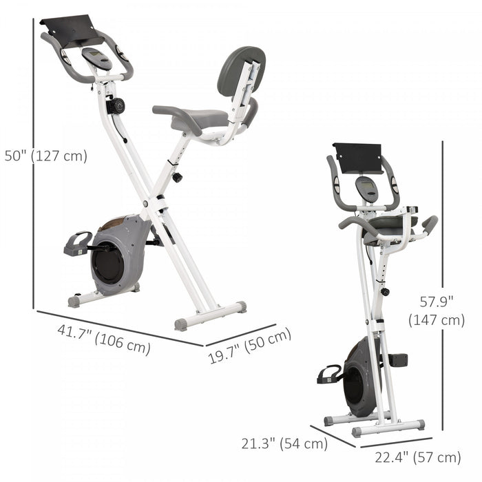Soozier Folding Exercise Bike With 8-level Magnetic Resistance, Grey