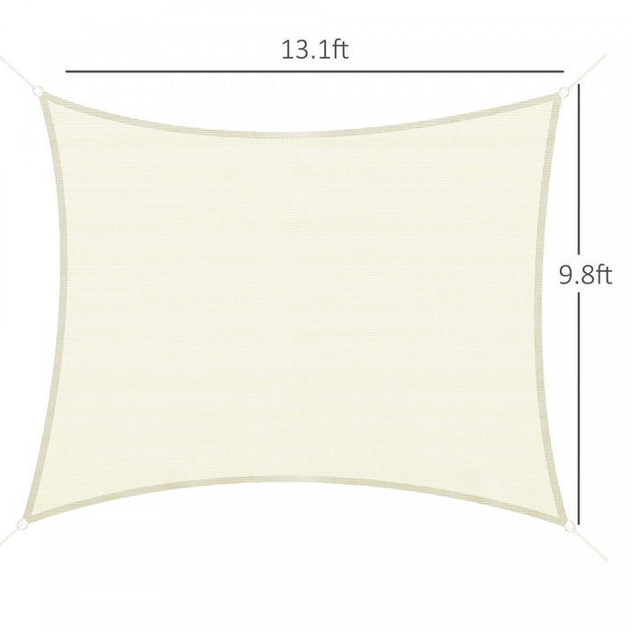 Outsunny Rectangle 10' X 13' Canopy Sun Sail Shade Garden Cover Uv Protector Outdoor Patio Lawn Shelter With Carrying Bag (cream White)