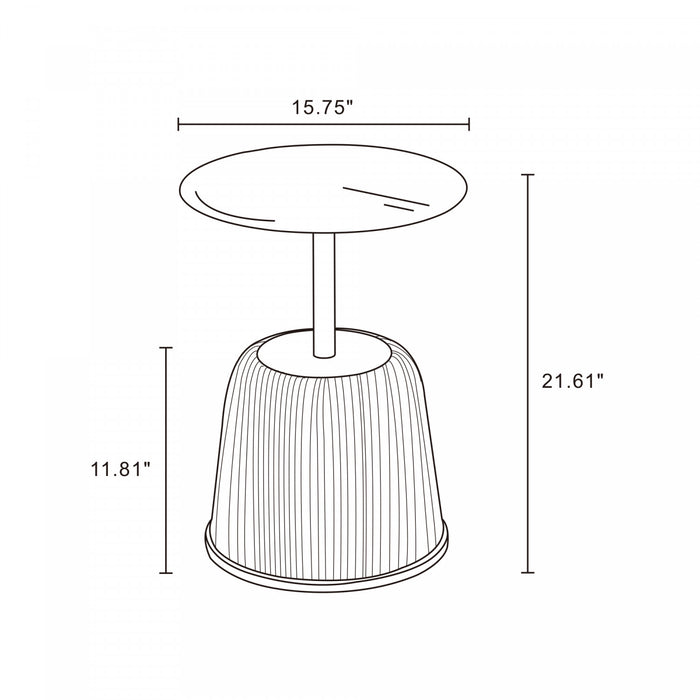 Anderson Modern Metal Top Upholstered End Table in Gray - Set of 2