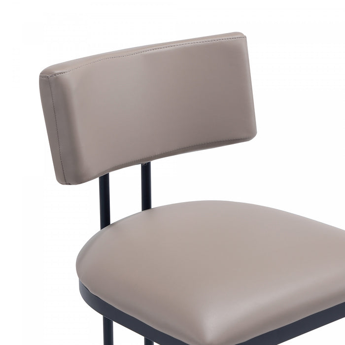 Juno Contemporary Modern Vegan Leather Metal Side Chair in Taupe - Set of 2