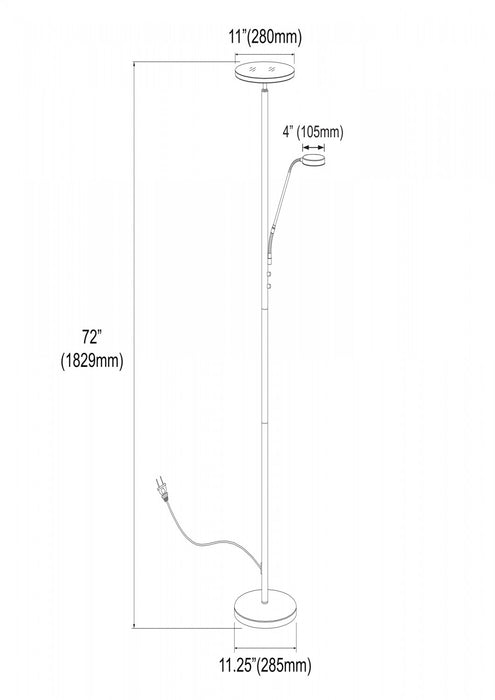 Dainolite Mother And Son LED Floor Lamp Sandy Black Finish