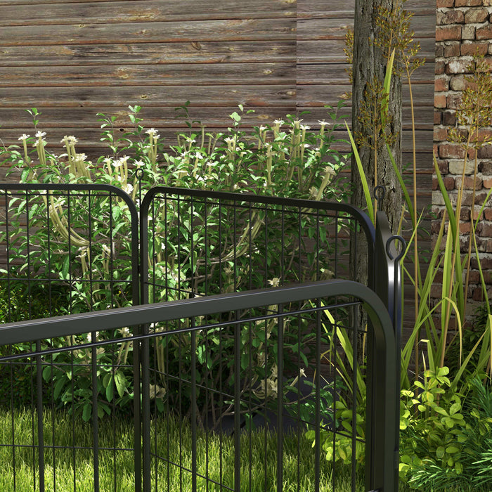 Pawhut 8 Panel Pet Playpen Play Yard Fence Home Diy Heavy-duty Metal Foldable Indoor Outdoor 31\" X 31\"