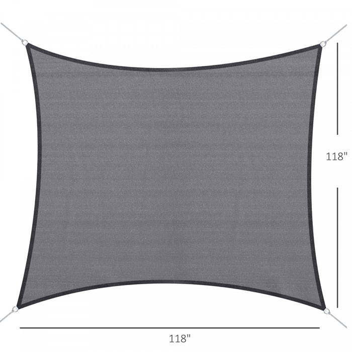 Outsunny 10ft X10ft Square Canopy Sun Sail Shade Garden Cover Uv Protector Outdoor Patio Lawn Shelter With Carrying Bag Grey
