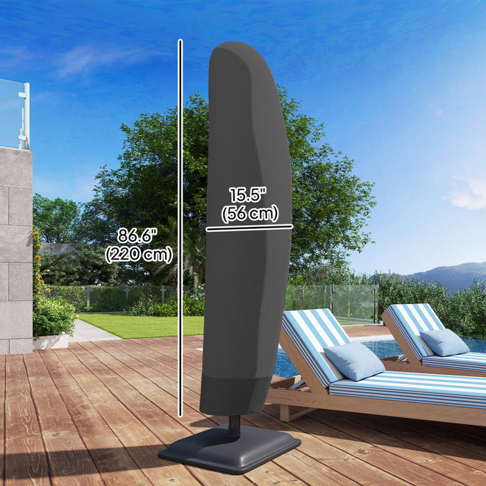 Outsunny Outdoor Offset Umbrella Cover for 10-13ft Umbrella, Black