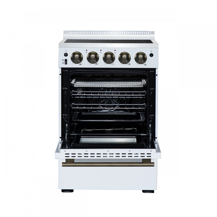 Forno Loiano 24 Inch Freestanding Electric Range in White, 2.3 cu.ft. with Storage Drawer - FFSEL6099-24WHT