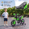 Qaba 12V Kids Electric Motorcycle, Battery Powered Ride on Motorcycle with Training Wheels, Electric Dirt Bike with Rear Suspension, Horn for Boys Girls 3-6 Years, Green