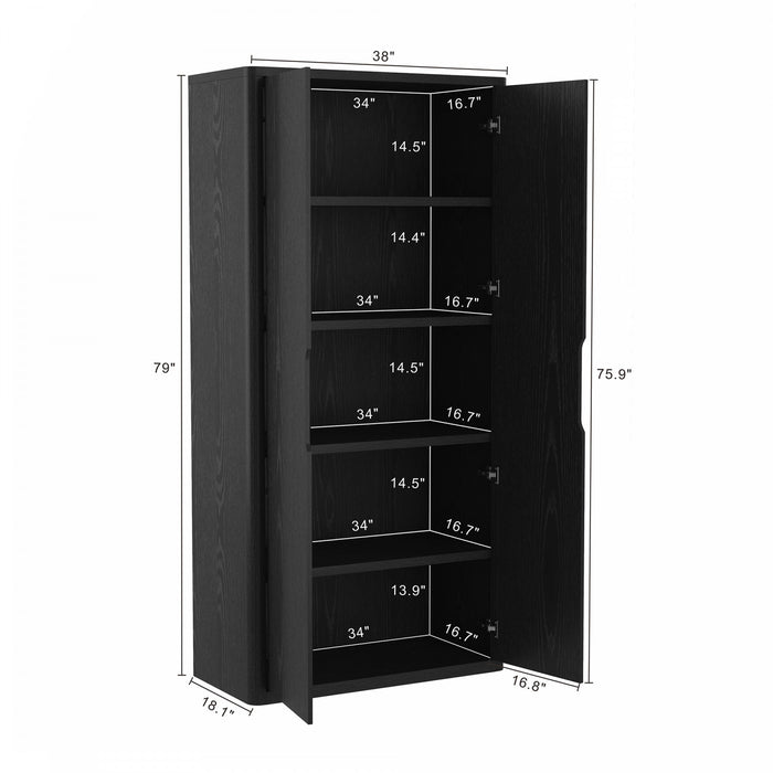 Rivington Modern 38\" Bookcase Cabinet in Black - Set of 2