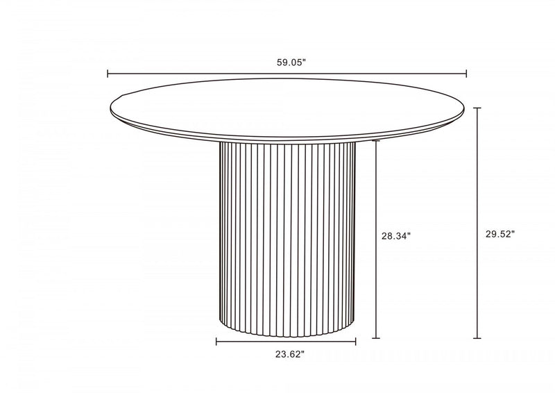 Hathaway Modern Industry Chic 59\" Round Dining Table in Black