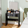 HOMCOM Makeup Vanity Desk with Mirror, Drawers, Black
