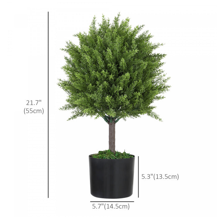 HOMCOM Decorative Artificial Plants, Fake Plants for Home, Green